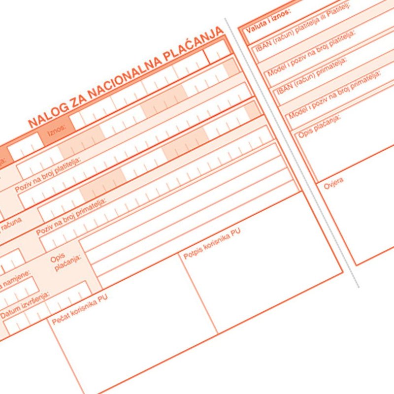Opća uplatnica - HUB 3A nalog za nacionalna plaćanja
